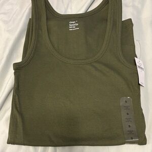 GAP Khaki Ribbed Tank Top